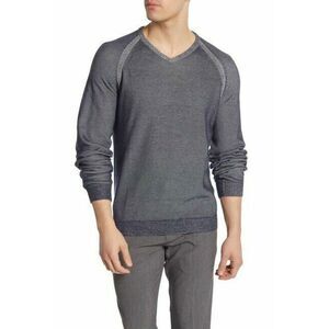Tailor Vintage Men's Reversible V-Neck Sweater In Blue And Grey Size L $159